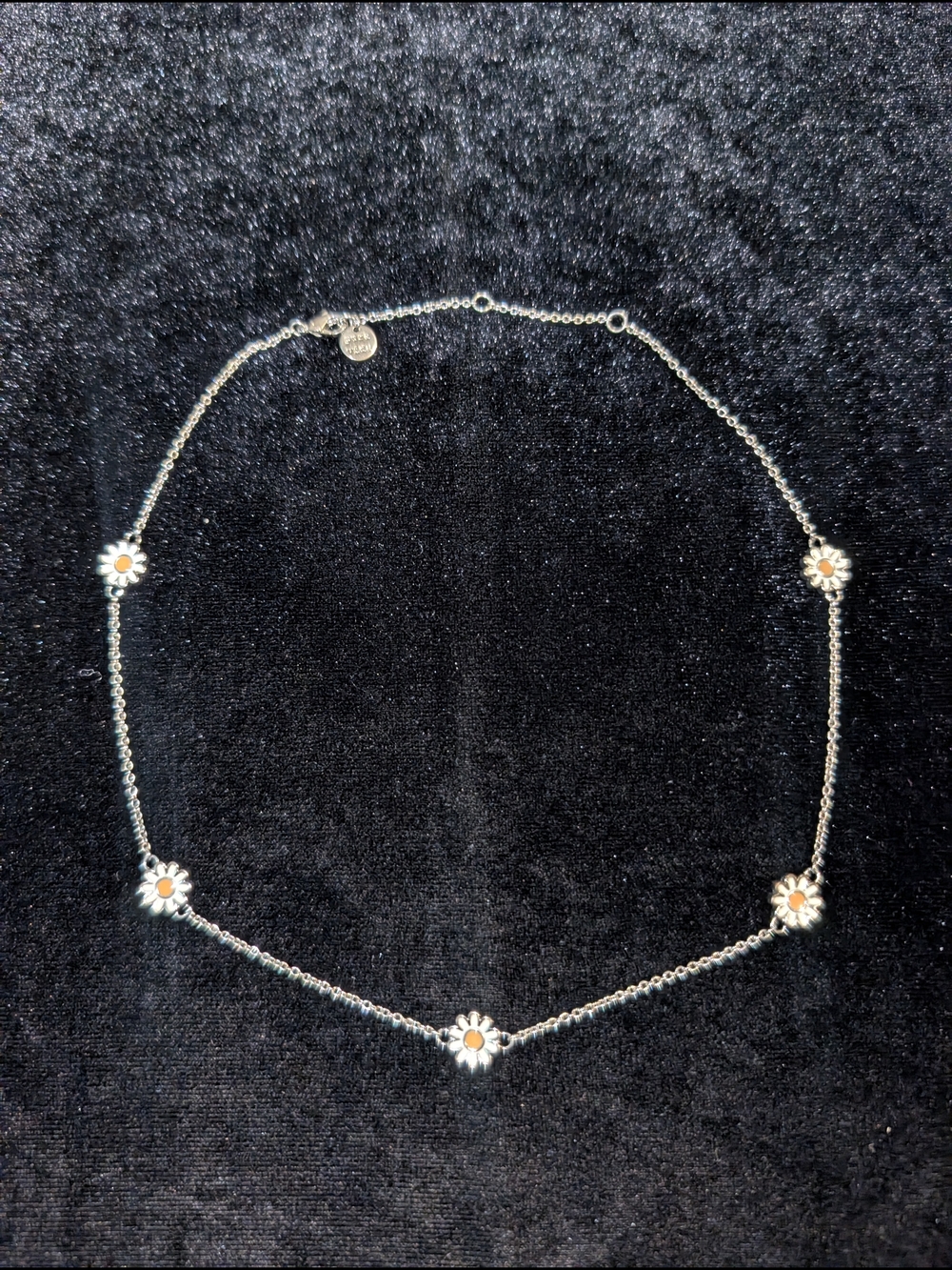 Pura Vida Silver Tone White Daisy Pendant Choker Necklace 16" Petite - Picture 3 of 8